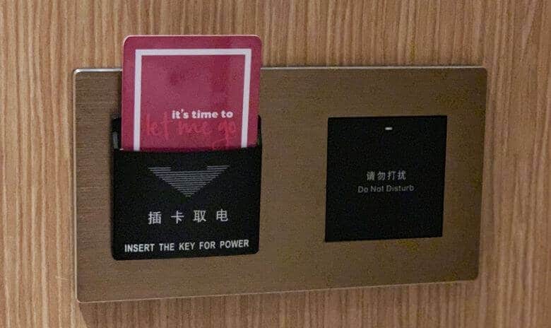 Step 6: Insert Key Card into Hotel Energy-Saving Switch