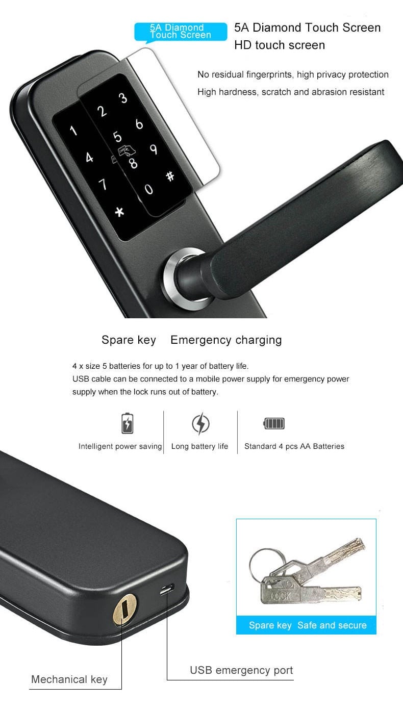 TTlock Deadbolt Fingerprint Door lock With Mobile APP SL-F2058 11